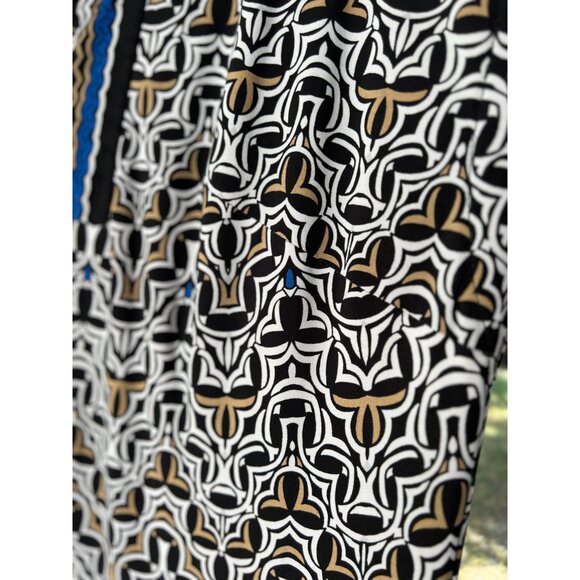 Laundry By Shelli Segal L Tunic Shift Dress Drop Waist Stretch Lined Black Blue - Picture 9 of 9